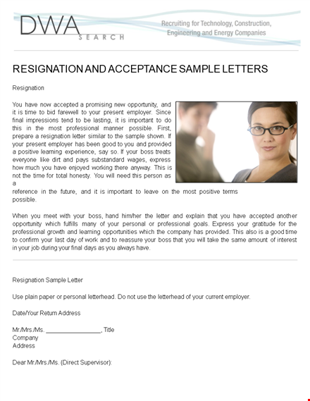 appreciative resignation letter example for company: final letter template