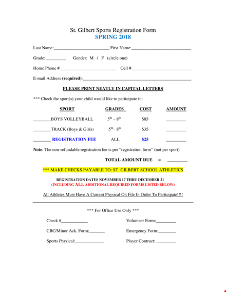 sgs spring sports registration form spring template