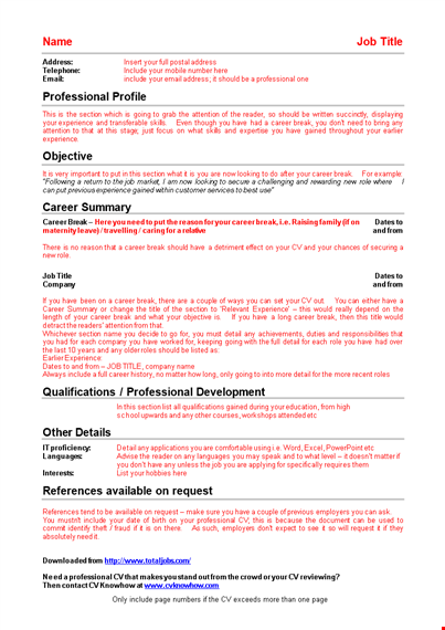 professional career growth with our curriculum vitae template template