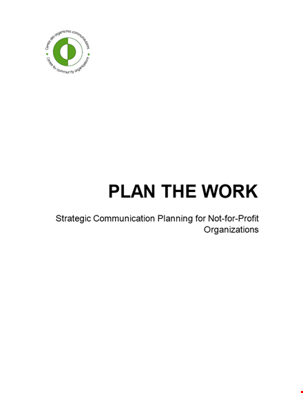 non profit strategic communications plan template