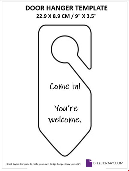 printable door hanger template