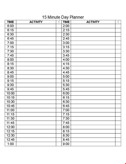 daily planner template - plan your day efficiently in minutes template