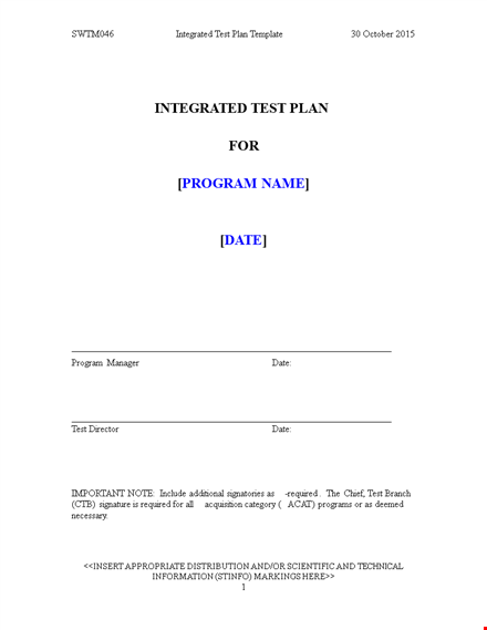 test plan template - streamline your testing process template