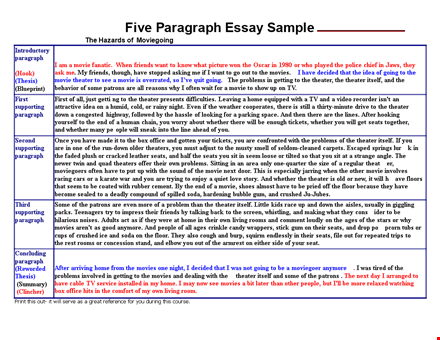 sample paragraph informative essay template