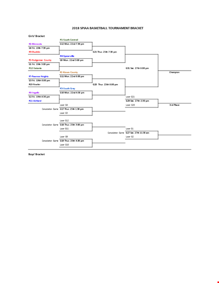 download free basketball tournament bracket template for girls - spiaa 2022 template