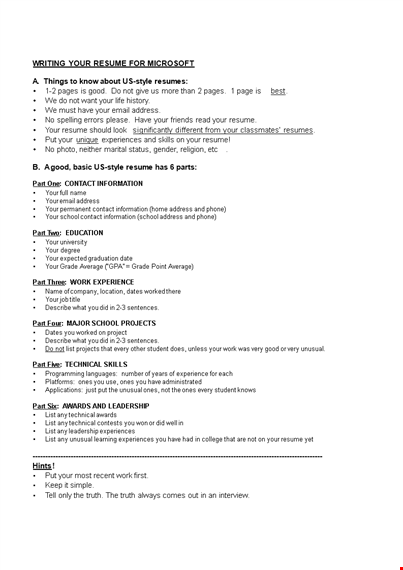 software resume format for school contact template