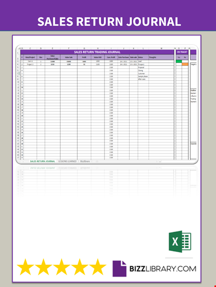 sales return journal entry template