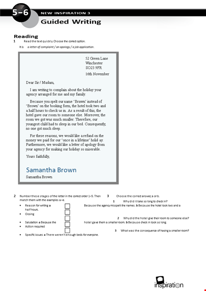 professional letter of complaint template