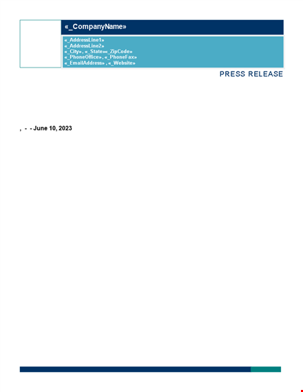 professional press release template - get your story covered | company name template
