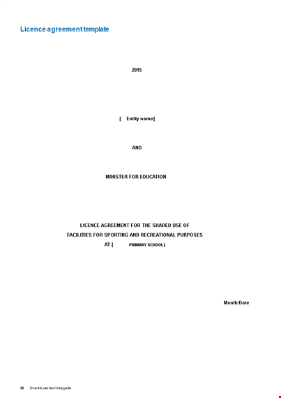 license agreement template for local government facilities | minister's agreement template