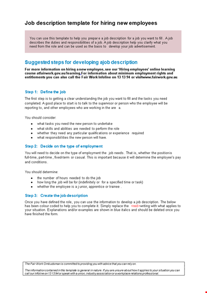 customize your office job description template template