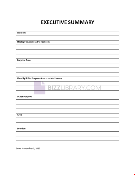 executive summary example template template