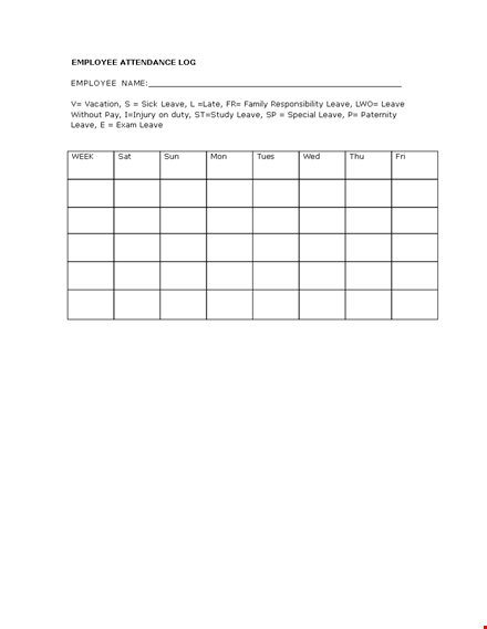track employee attendance with our attendance log template template