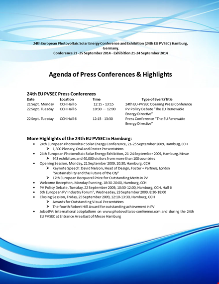 free conference agenda template