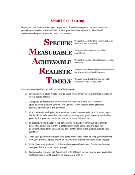 download our effective goals setting template for achieving your ambitions template