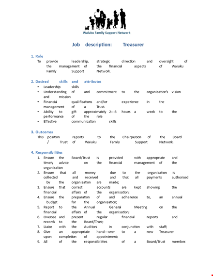 support your family's financial stability with family treasure job description template