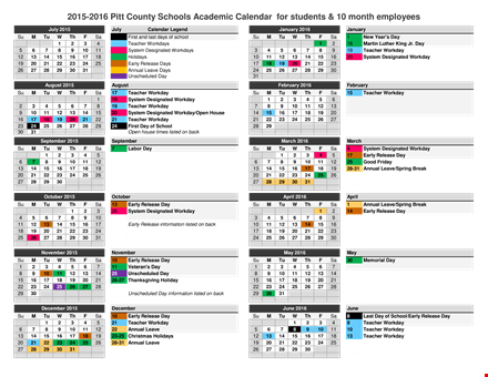 printable workday school event calendar template template