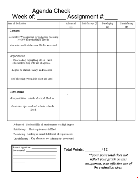 daily planner agenda template