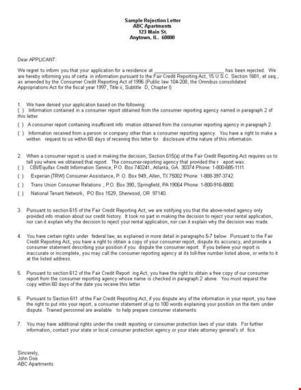 standard tenant template