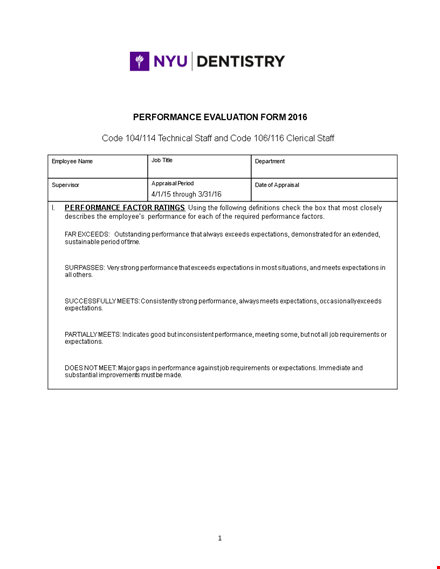 dental employee evaluation form template | measuring employee performance, expectations, and exceeds template
