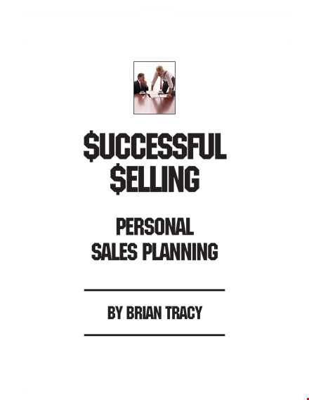 brian tracy personal sales plan template in pdf template
