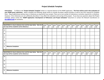 monthly project schedule template: plan, track, and achieve milestones efficiently template