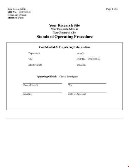 download sop templates for clinical research | assessment & signature template