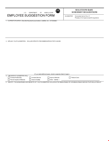 employee suggestion evaluation form sample template