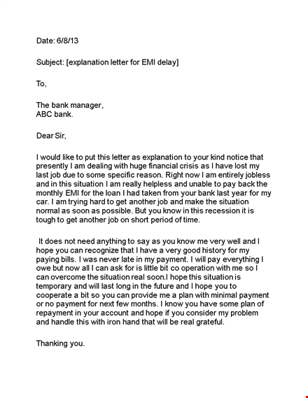 letter of explanation for payment | resolve your situation template