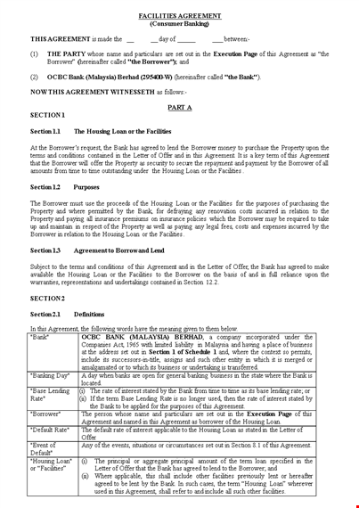 facilities agreement cfs template