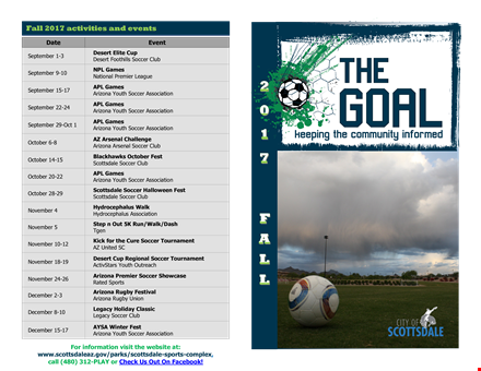 the goal newsletter: arizona youth soccer tournament template
