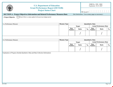 performance report | measure grant performance | number template