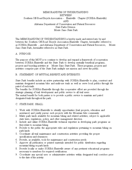 memorandum of understanding template - create a strong agreement | state-mountain-huntsville-sorba template