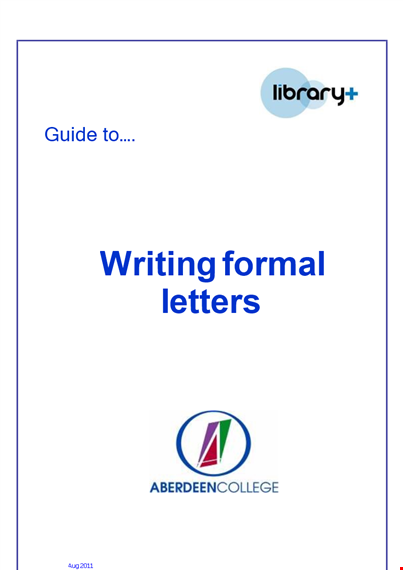 sample formal business letter template