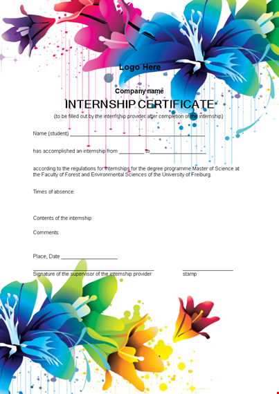 get your certificate of completion from a trusted provider | perfect for internships template