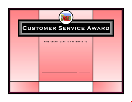customer service award certificate example template
