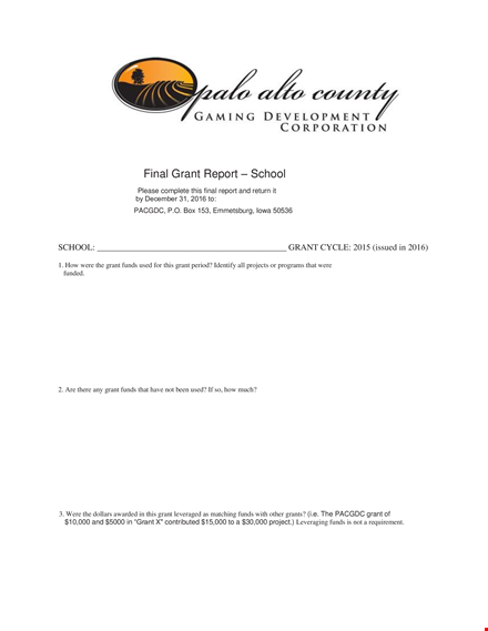 final grant report template