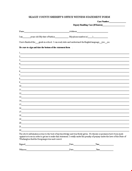 office witness statement template