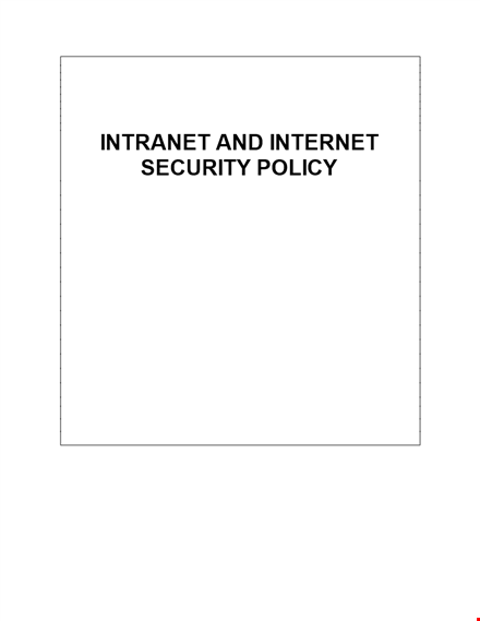 company security policy - protecting your information on the internet template