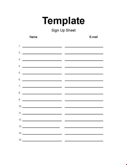 get organized with our sign up sheet template – easy to use! template