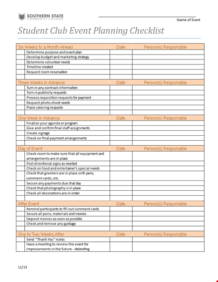 event planning template - check, person responsible | free download template