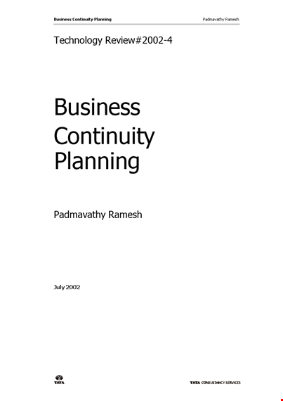 it business continuity plan template template