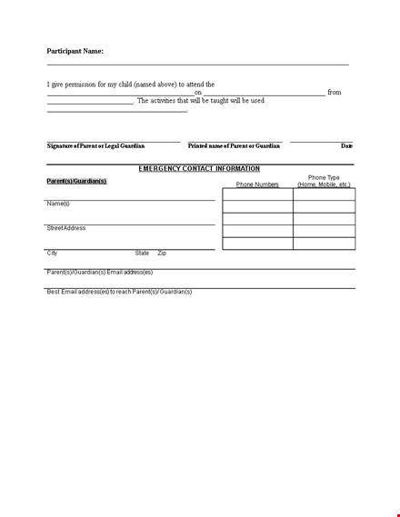 permission slip - address, parent, guardian: simplify the process template