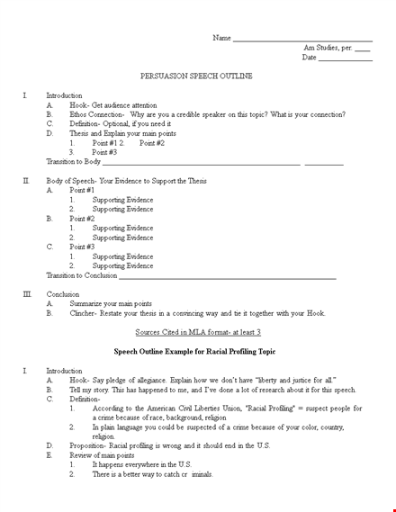 how racial profiling harms our communities - an informative speech outline template