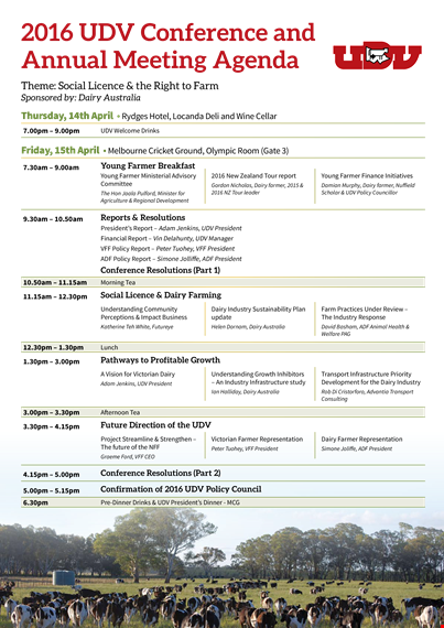 president's conference meeting agenda | streamline your dairy operations template