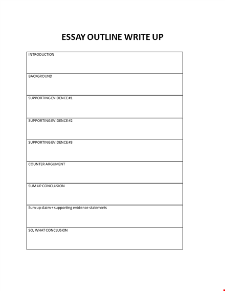 essay outline write up template template