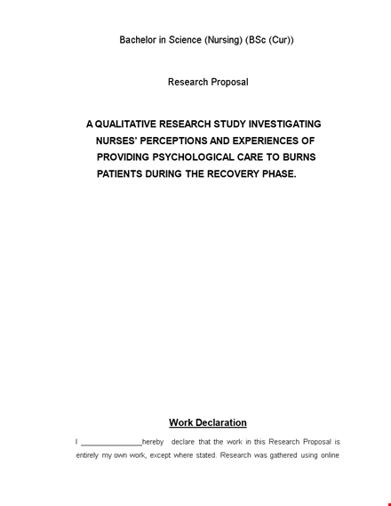 nursing research proposal format - study and research guidelines template