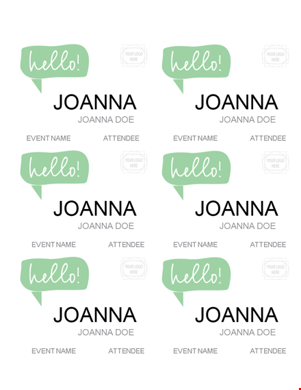 create custom name tags for your event - joanna and attendee name tag template template