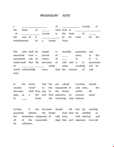 create a legal agreement with our promissory note template | borrower & lender shall agree template