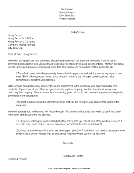 cover letter template in word template